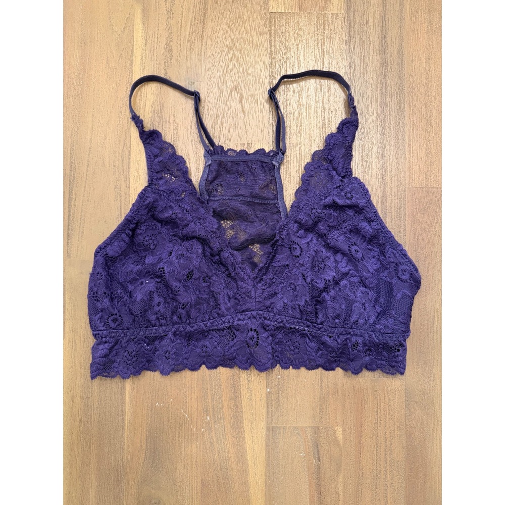 Mae Purple Lace Racerback Bralette Adjustable Straps Size‎ S 71J118